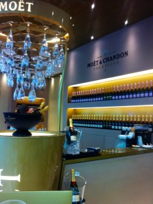 Perfect!  Free WiFi, champagne and located just outside my gate!